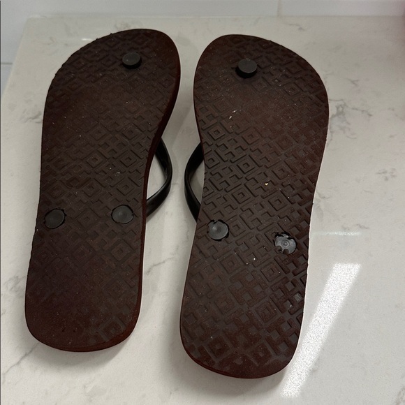 Tory Burch Snakeskin Pattern Sandals with Black Straps - Picture 8 of 8